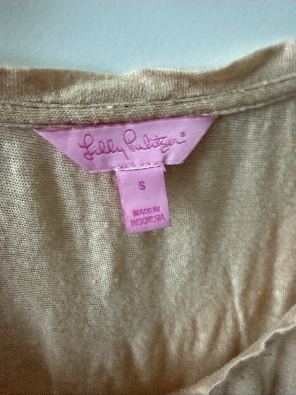 Lilly Pulitzer Inara Sand Dune Linen Metallic Cottagecore Shirt - Picture 5 of 7